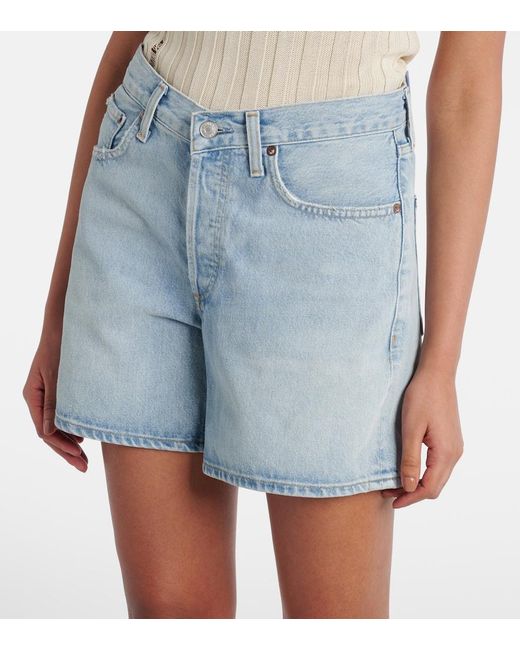 Agolde Blue V-Waist Bermuda Shorts