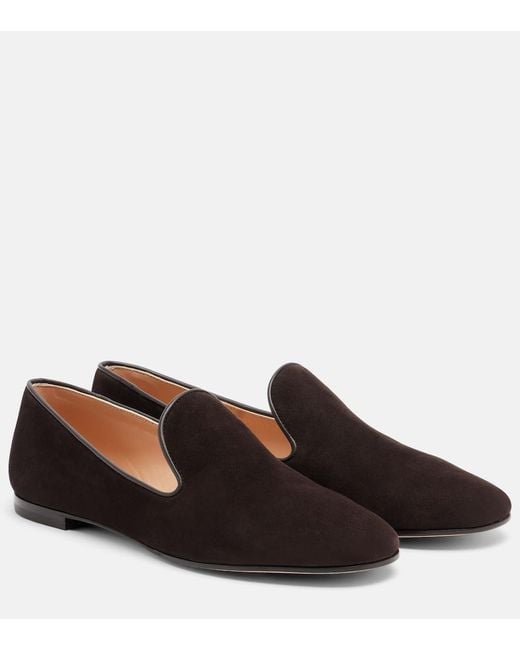 Gianvito Rossi Brown Suede Loafers