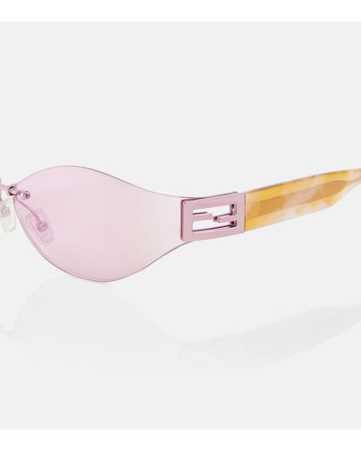Fendi Pink Baguette Cat-Eye Sunglasses