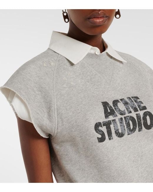 Chaleco De De Jersey De Algodon Con Logo Acne de color Gray