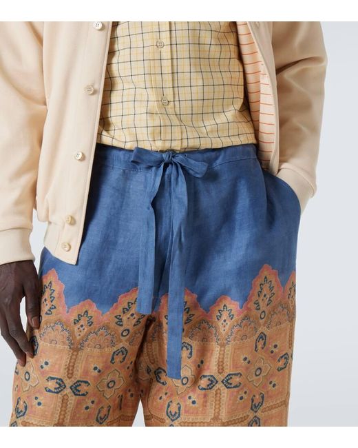 Pantaloni A Gamba Larga di Valentino in Blue da Uomo