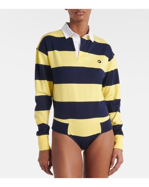 Coperni Blue Striped Cotton Bodysuit