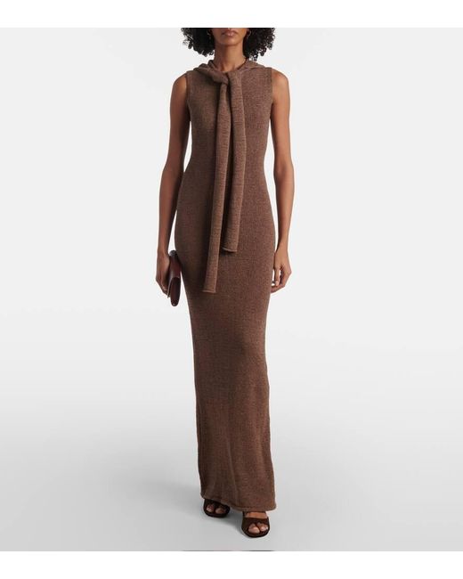 AYA MUSE Brown Maxikleid Rory Aus Einem Baumwollgemisch