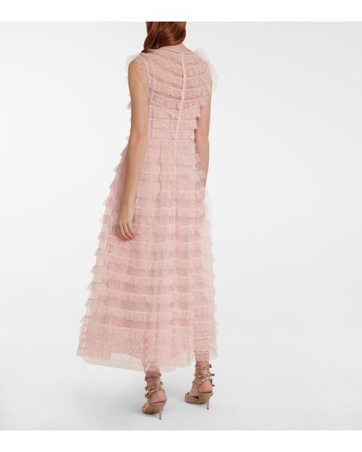 RED Valentino Point D'esprit Tulle Maxi Dress in Pink | Lyst Australia