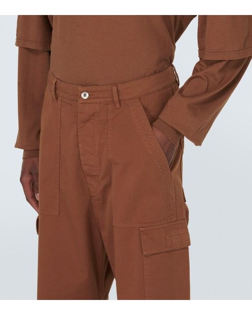 Rick Owens Brown Lido Cotton Cargo Pants for men