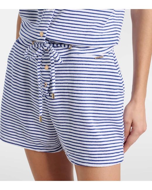 Melissa Odabash Blue Venus Cotton-Blend Terry Romper