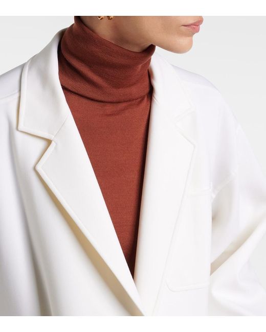 Max Mara White Orlaya Wool-Blend Blazer