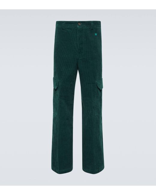 Acne Green Cotton Corduroy Cargo Pants for men