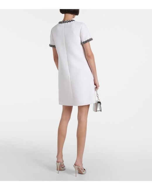 Valentino Blue Embellished Tweed Minidress