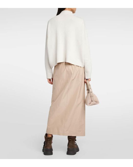 Jersey de lana, cachemir y seda Brunello Cucinelli de color White