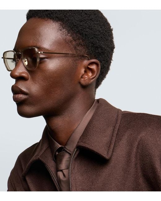 Jacques Marie Mage Metallic Atkins Square Sunglasses for men