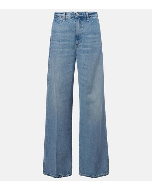 Citizens of Humanity Blue Ayla Mid-Rise Wide-Leg Jeans