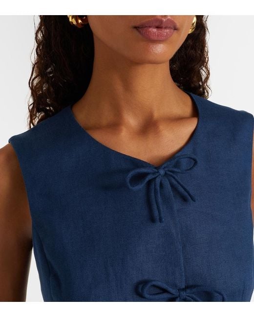 Posse Blue Sabine Linen Vest