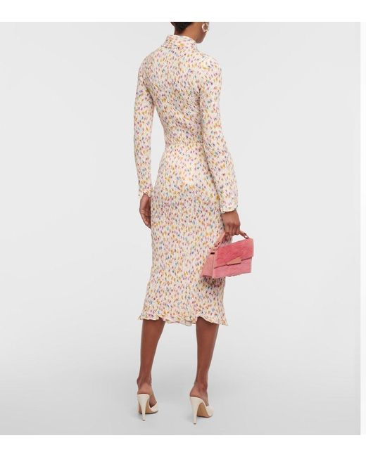 Dorothee Schumacher Natural Floral Plisse Midi Skirt