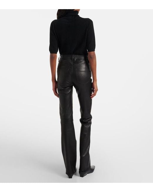 FRAME Black Reboot Leather Flared Pants