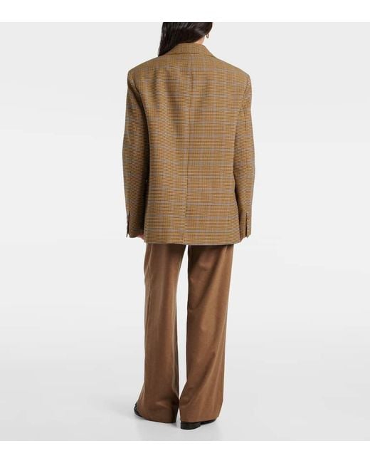 Frankie Shop Brown Lyra Houndstooth Oversized Blazer