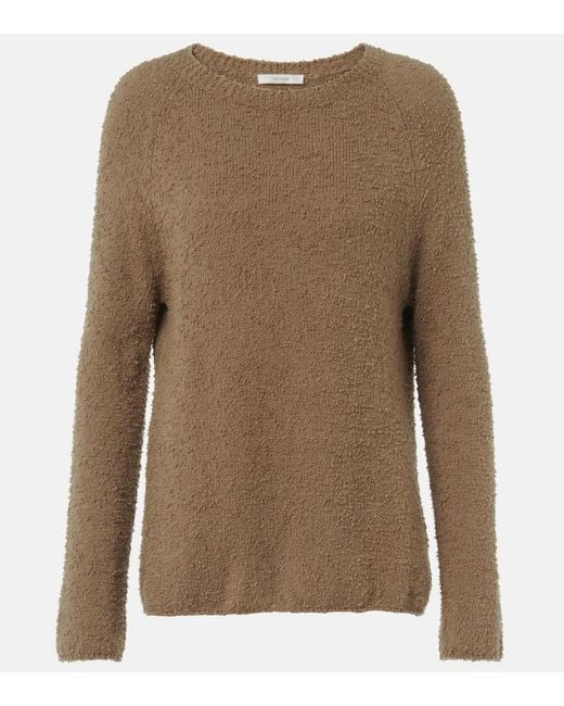 The Row Brown Kathy Cotton Boucle Sweater