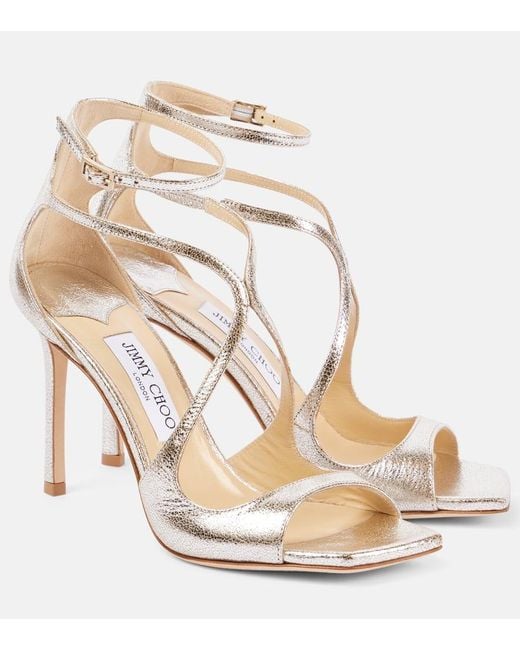 Jimmy Choo Metallic Azia 95 Leather Sandals