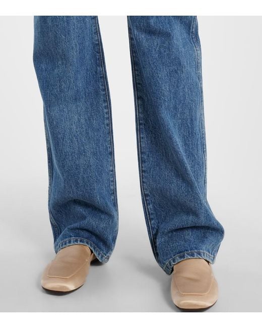 Khaite Blue Danielle High-Rise Straight Jeans