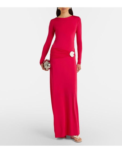 Cala De La Cruz Eres Gathered Jersey Maxi Dress