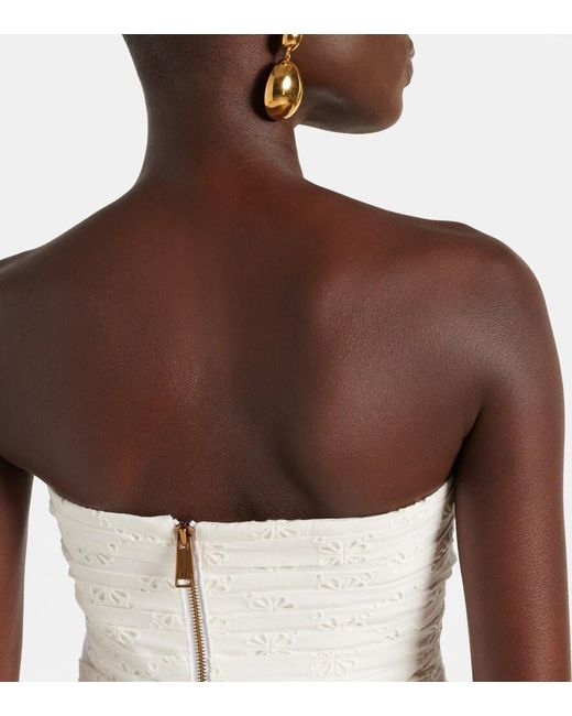 Area White Draped Cotton Minidress