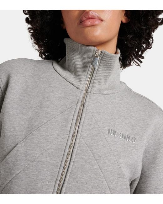 The Attico Gray Cotton Fleece Track Jacket