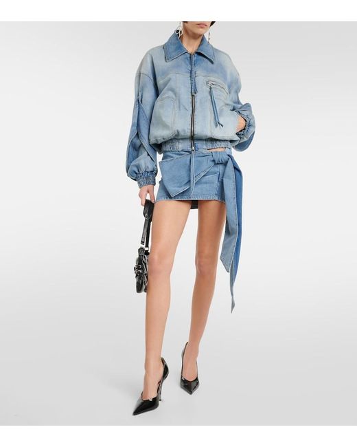 Blumarine Blue Denim Bomber Jacket
