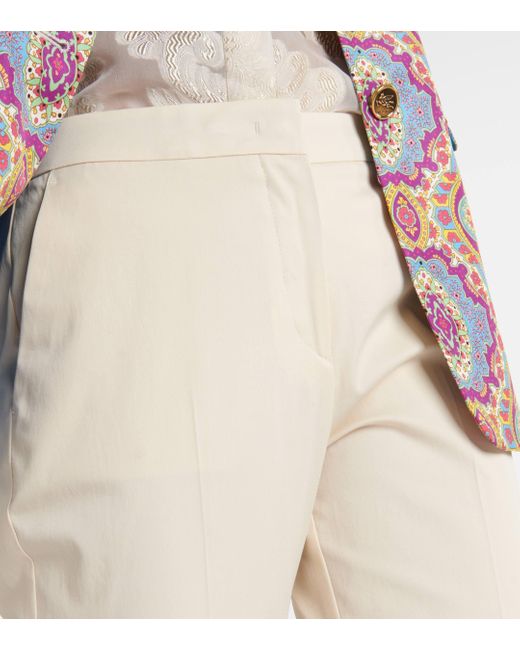 Pantalon fuseau a taille haute en coton Etro en coloris Natural