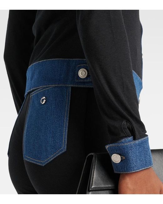 Coperni Blue Denim-Trimmed Top