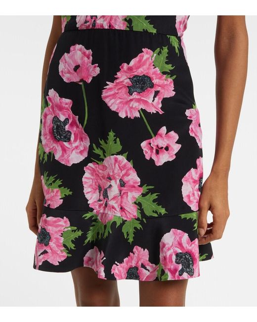 Stella McCartney Pink Iconic Floral Ruffled Silk Minidress