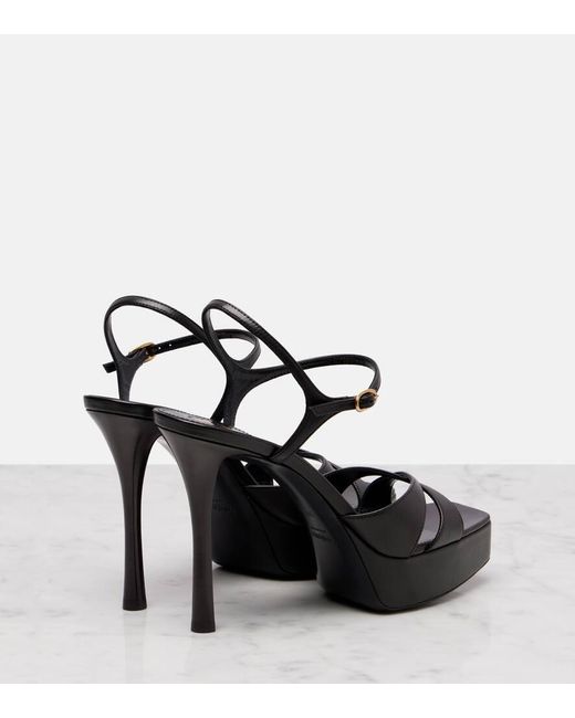Saint Laurent Black Debbie 110 Leather Platform Sandals