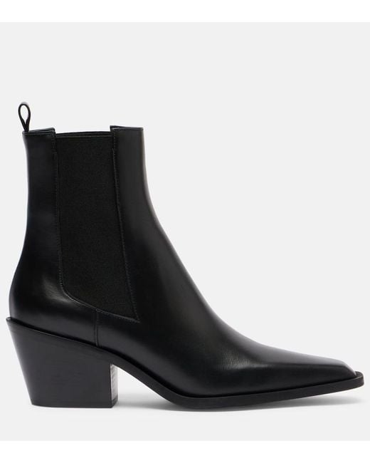 A.Emery Black Leo Leather Ankle Boots