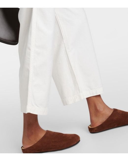 Citizens of Humanity White Payton High-Rise Twill Wide-Leg Pants
