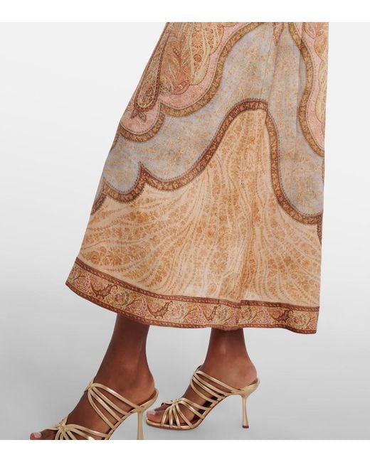 Zimmermann Natural Wanderlust Linen Midi Dress