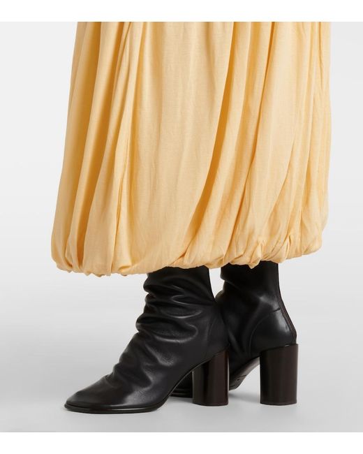 Lemaire Black Glove Leather Ankle Boots