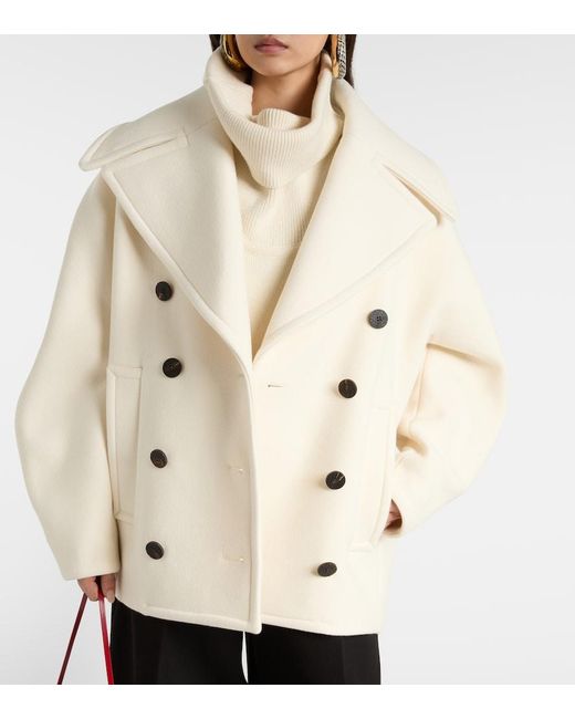 Jacquemus Natural Ovalo Virgin Wool Peacoat
