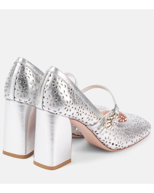 Roger Vivier Tres Vivier Metallic Leather Mary Jane Pumps