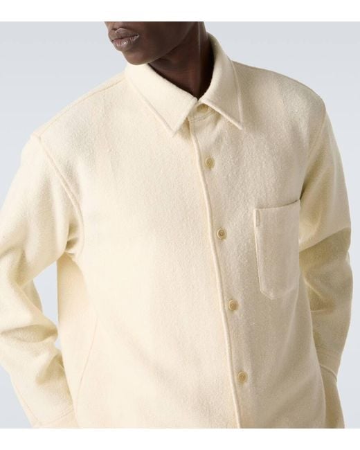 Auralee Natural Wool Tweed Overshirt for men