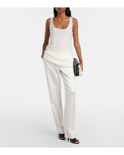 Totême White Mohair-Blend Top