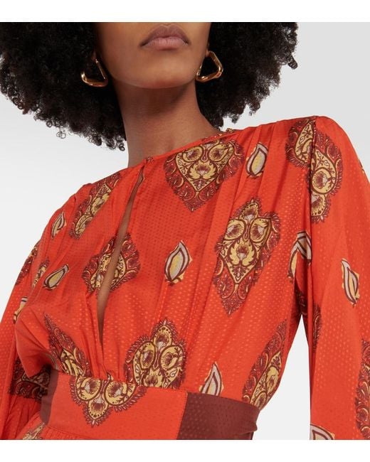 Johanna Ortiz Red Lady Of Caos Tunic Dress