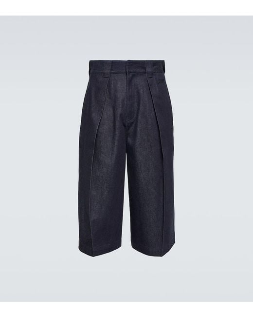 Loewe Blue Paula's Ibiza Pleated Jean Shorts for men