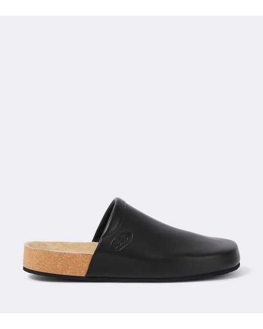 Balenciaga Black X Scholl Leather Mules for men