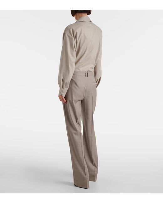 Pantalon Droit Diane En Laine The Row en coloris Gray