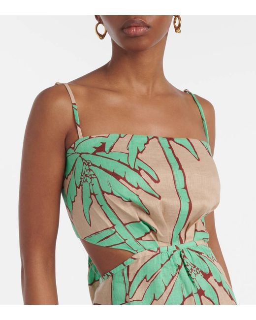 Robe Longue Beach Harmony En Lin Johanna Ortiz en coloris Green
