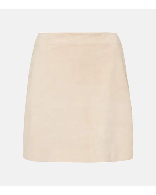 Ralph Lauren Natural Carreen Suede Miniskirt