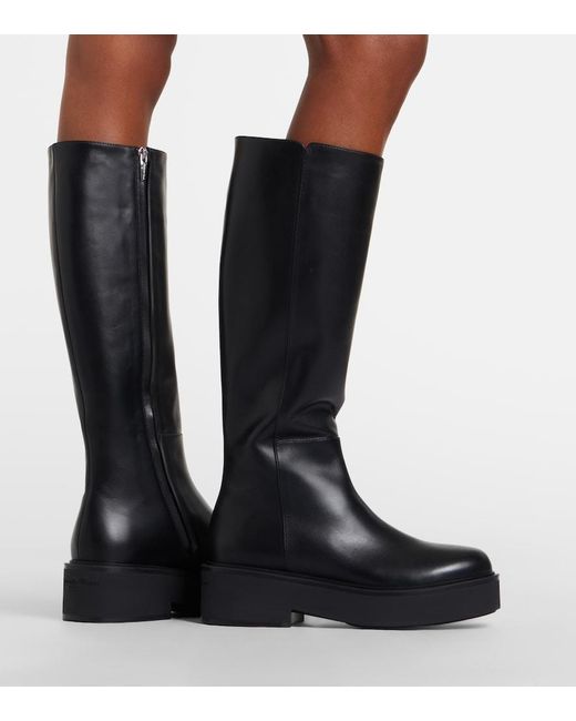 Gianvito Rossi Black Hiro Leather Mid-Calf Boots