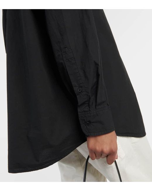 Nili Lotan Black Mael Oversized Cotton Poplin Shirt
