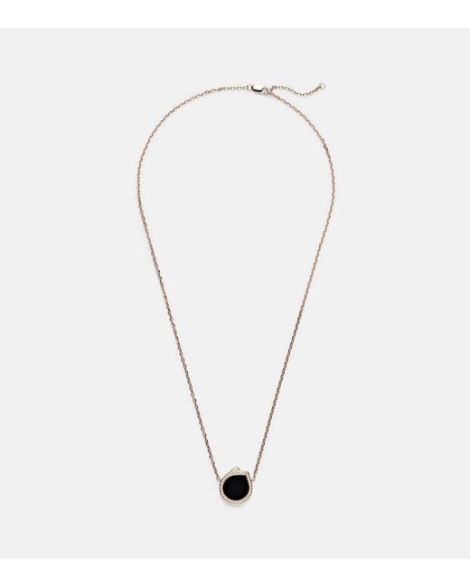 Repossi Multicolor Antifer 18Kt Rose Pendant Necklace With Onyx And Diamonds