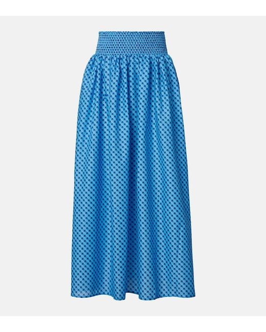 Montce Blue Millie Plaid Cotton Maxi Skirt