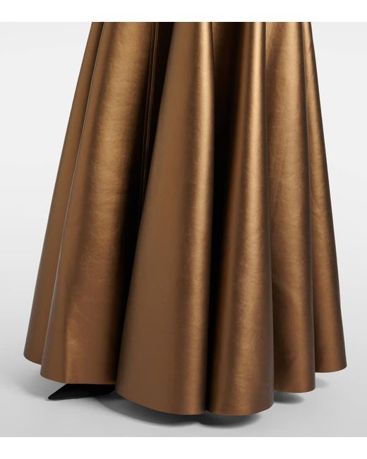 Jupe Longue Grace En Cuir Synthetique Norma Kamali en coloris Brown